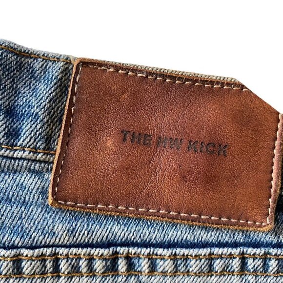 Zara The High Waist kick jeans size 6 blue distressed - Picture 5 of 9